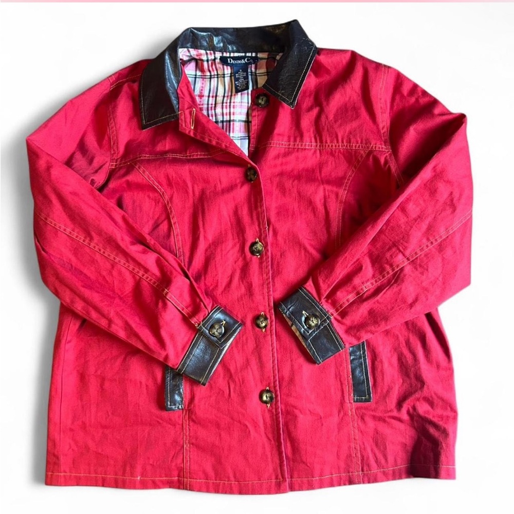 Y2K Red Barn Coat 1X Denim & Co